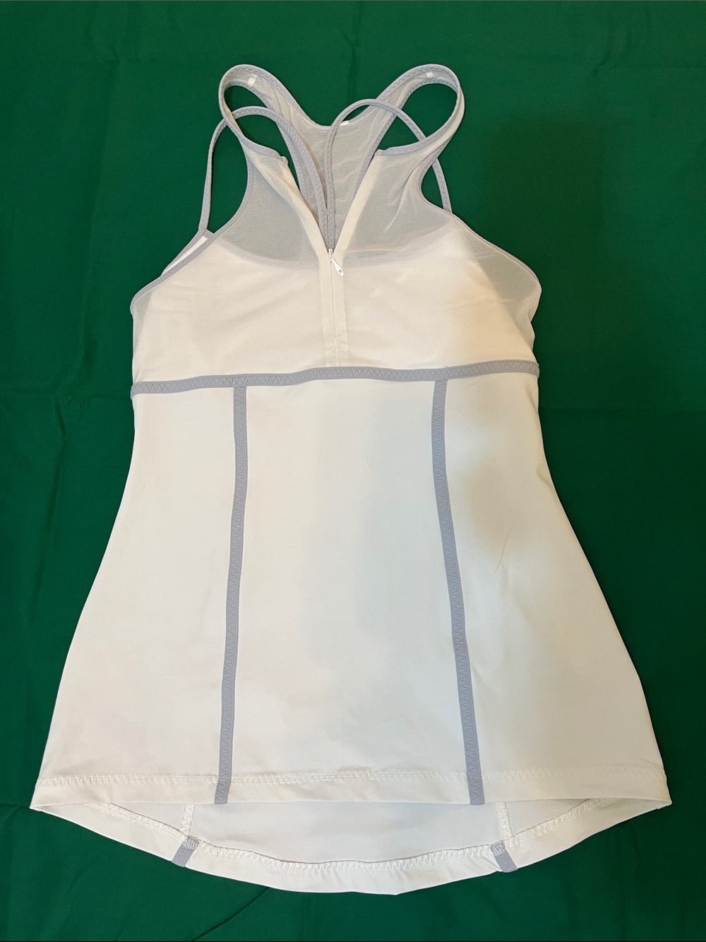 lululemon athletica White Tank Top with Gray Trim. - Picture 3 of 8